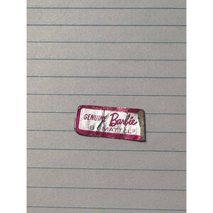 Vintage 1960s Barbie Doll Mattel Pink & Silver Foil Wrist Tag Original Taiwan